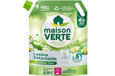 Lessive Hypoallergénique Fraîcheur d'Eté Peaux Sensibles Eco Maison Verte