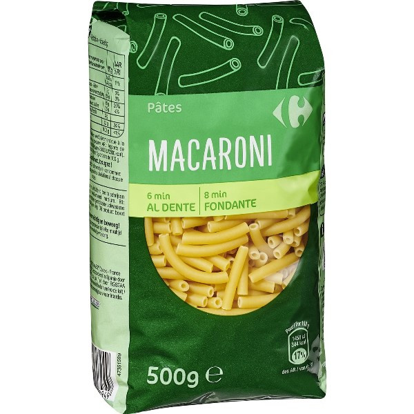 Pâtes Macaroni CARREFOUR CLASSIC' 500g DLC: Mars26 main image 0