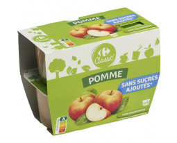 Compote de Pomme Sans Sucres Ajoutés Carrefour