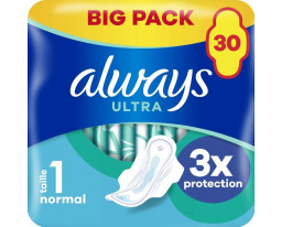 Serviettes Hygiéniques Ailettes Normal Taille 1 Ultra Day Always France