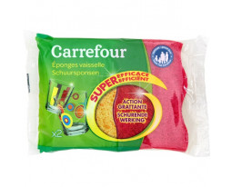 Eponges Faces Absorbante et Grattante Carrefour
