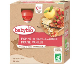 Pomme d'Aquitaine Fraise et Vanille Bio dès 6 Mois Babybio 