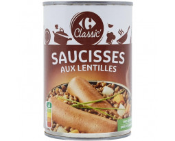 Saucisses aux Lentilles Cuisinées Carrefour