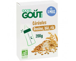Céréales Avoine Blé et Riz Bio Dès 6 Mois Good Gout 