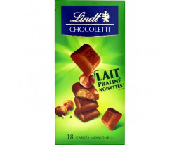 Chocolat au Lait Praliné Noisettes Chocoletti Lindt