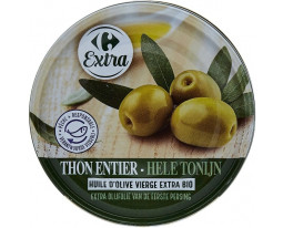 Thon Rose Listao Entier à l'Huile d'Olive Vierge Extra Bio Carrefour