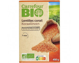 Lentilles Corail Bio Carrefour