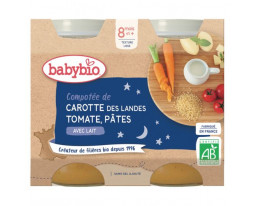 Carottes des Landes,Tomate et Pâtes Bio Dès 8 Mois Babybio