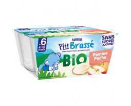 Desserts Lactés Pomme Pêche Bio Dès 6 Mois P'tit Brassé Nestlé