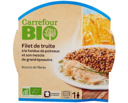 Filet de Truite Fondue de Poireaux Mescia de Grand Epeautre Bio Carrefour