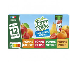 Compote Panachage Pomme, Fraise, Poire, Abricot Pom'Potes 