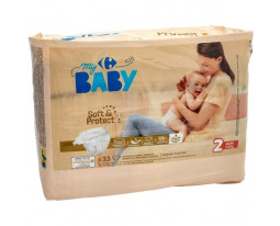 Couches Taille 2 3-6kgs Premium Soft & Protect Carrefour Baby