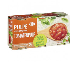 Pulpe de Tomates Pelées Concassées au Basilic et Origan Carrefour