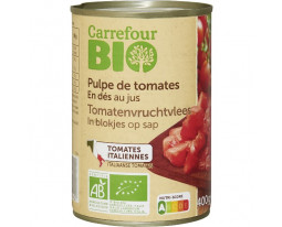 Tomates Pelées en Dés Bio Carrefour