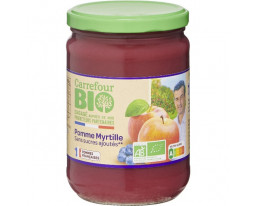 Compote de Pomme Myrtille Sans Sucres Ajoutés Bio Carrefour