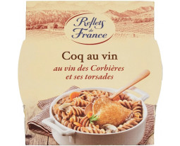 Coq au Vin de Corbières et Pâtes Torsades Reflets de France
