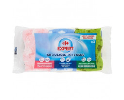Eponges Multi-Usages Faces Absorbante et Grattante Carrefour
