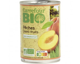 Pêches Demi Fruit au Sirop Bio Carrefour