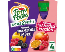 Compote Pomme Framboise Mûre, Passion Sans Sucres Ajoutés Pom'Potes