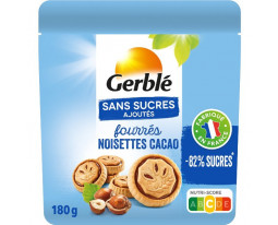 Biscuits Fourrés Noisettes et Cacao Sans Sucres Ajoutés Gerblé