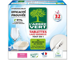 Tablettes Lave Vaisselle Bicarbonate de Soude Tout-en-1 Eco Arbre Vert