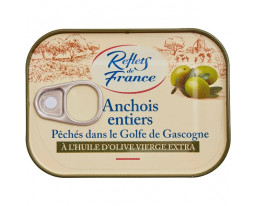 Anchois Entiers a l'Huile d'Olive Vierge Extra Refelts de France