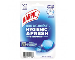 Bloc Cuvette WC Adhésif Sans Plastique Fresh Brise Marine Harpic