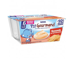 Dessert Semoule au Lait Biscuitée P'tit Gourmand Dès 6 Mois Nestlé
