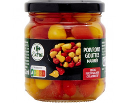 Mini Poivrons Doux Entiers Rouges et Jaunes Marinés Carrefour